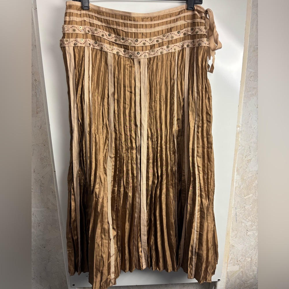 Simon Chang pleated embellished maxi skirt